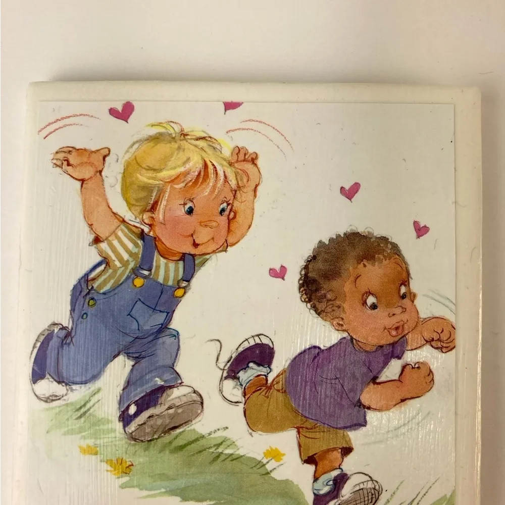 Little Blessings Ceramic Coaster Set of 6 Art Tile Handmade Decoupage